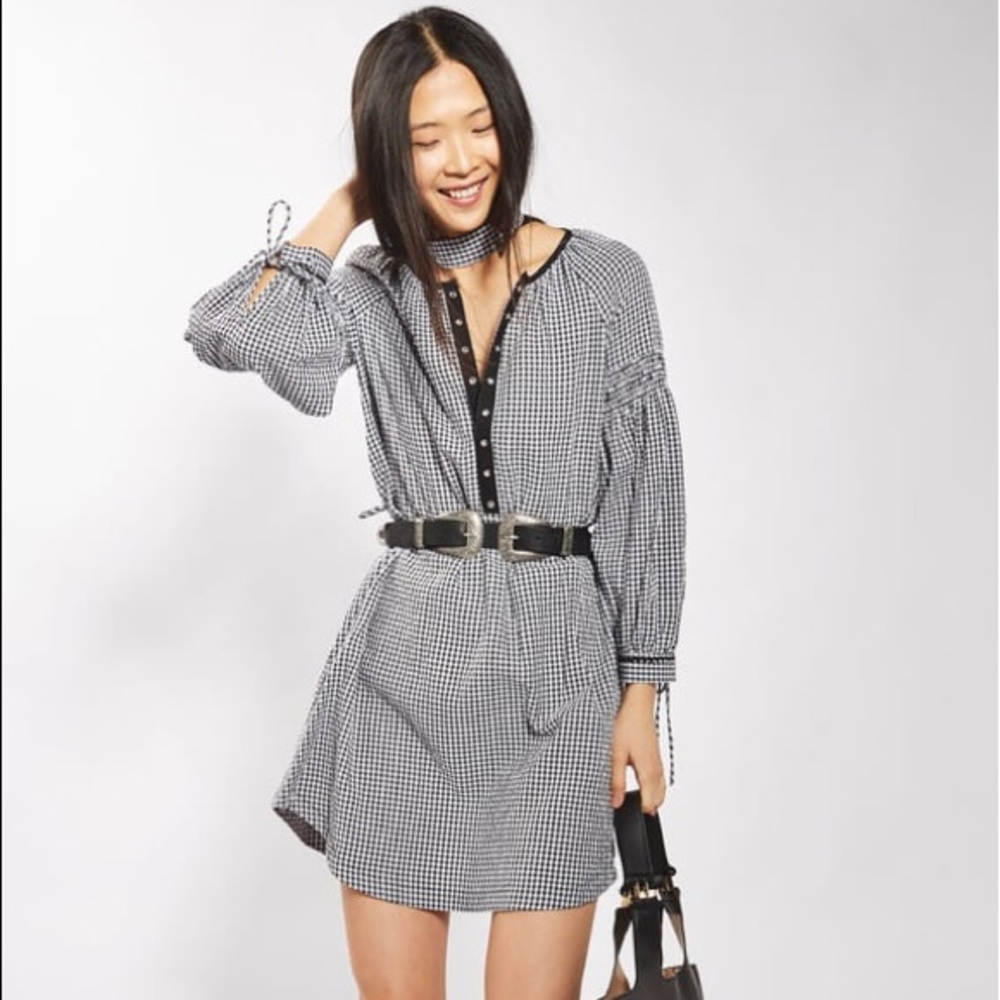 Gingham Belted Dress